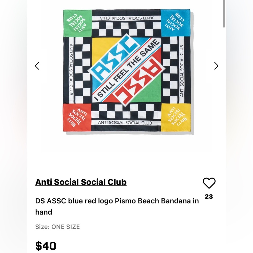 Anti Social Social Club Prismo Beach Bandana